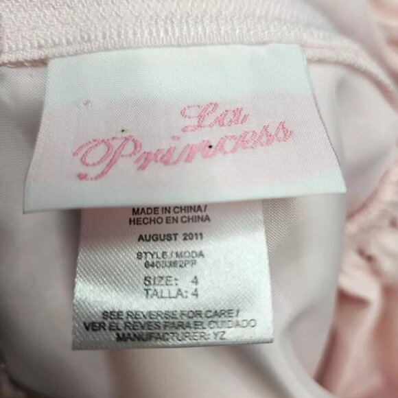 La Princess Girls PALE Pink TAFFETA MULTI RUFFLE DRESS 4T - Picture 6 of 7